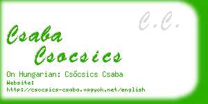 csaba csocsics business card
