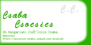 csaba csocsics business card